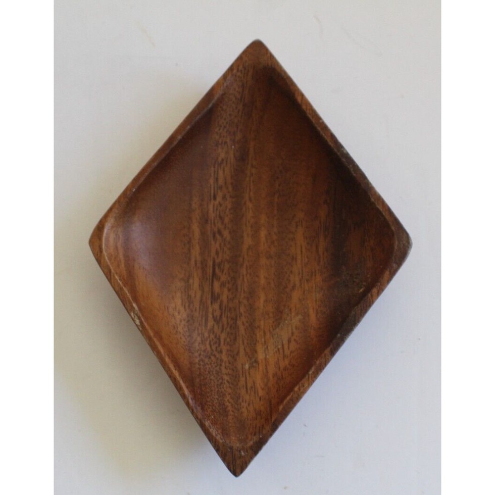 Diamond Shape Wood Snack Dish